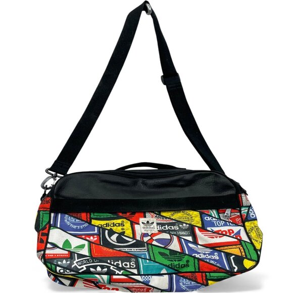 Adidas Vintage Cross Body Airliner Computer Double Compartment Shoe Logo Bag Y2K - Picture 2 of 13